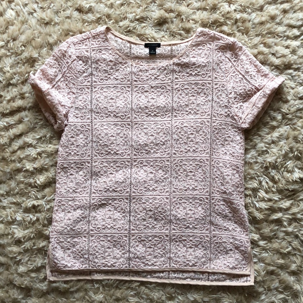 Ann Taylor Pink Lace Top